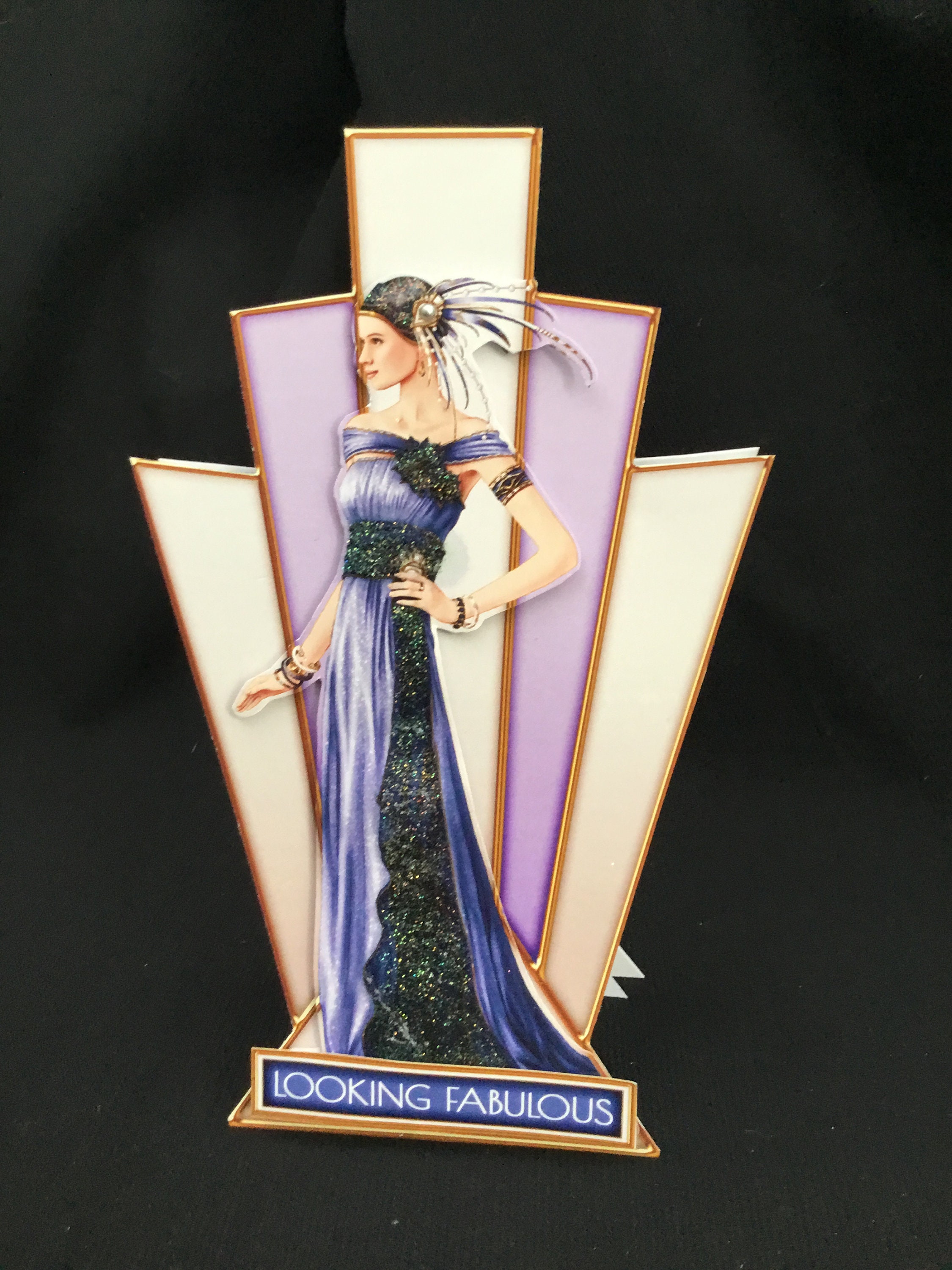 Art Deco 3D Decoupage Card 1920s Style Cardpurple Dress - Etsy UK
