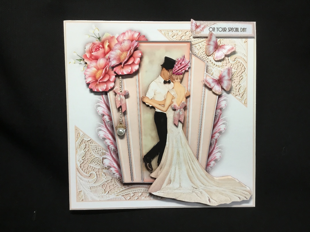 Art Deco Wedding Card: 1920s Dancing Couple, Handmade 3D Decoupage ...