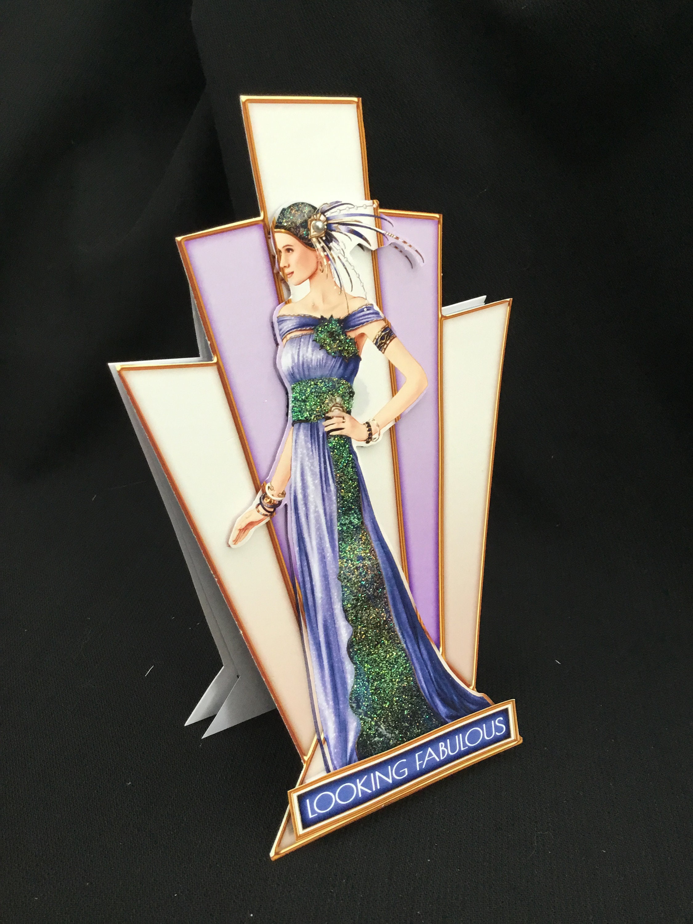 Art Deco 3D Decoupage Card 1920s Style Cardpurple Dress - Etsy UK