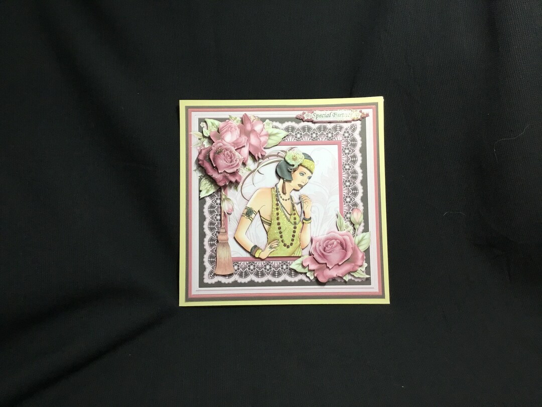 Glitzy Art Deco 3D Decoupage Card, 1920s Style Card,personalised ...