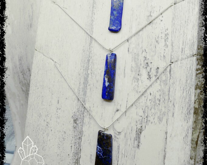 Healing Crystal Necklace Gemstone Pendant Raw Crystal Necklace Crystal Jewelry Hippy Wiccan Jewelry LAPIS LAZULI Crystal Pendant
