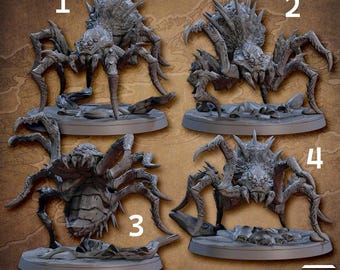 Miniaturas de Aranha Gigante para D&D - Guilda de Artesãos - 28 mm e 32 mm Fantasia, Dungeons and Dragons, Miniaturas, RPG, Pintura de Miniaturas para Jogos de Mesa, TTRPG
