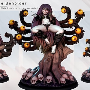Oculana Female Beholder - 32mm/75mm -  Resin Print, Waifu, Anime Figure, Garage Kit, Fantasy, DnD Miniatures, Display Pinup, nsfw