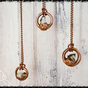 HERKIMER DIAMOND CRYSTAL Pendant | Copper Jewelry | Quartz Jewelry | Wiccan Jewelry | Mindfulness Gift | Healing Crystals | Copper Pendant