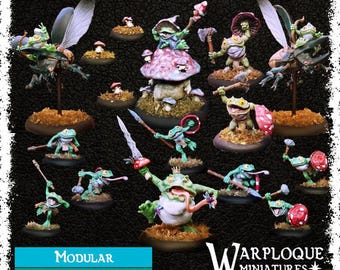 Bullywug Brigade Boggard Frog Army | 3D Printed Fantasy Miniatures for DnD, One Page Rules, Wargaming | Resin Figurines, Oldhammer, TTRPG