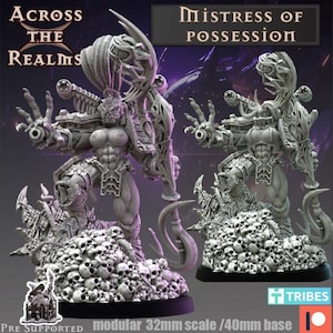 Mistress of Possession, Demons of Excess, 32mm, Across The Realms, nsfw,  Proxy Army,  , TableTop Minis, Wargaming, Pathfinder
