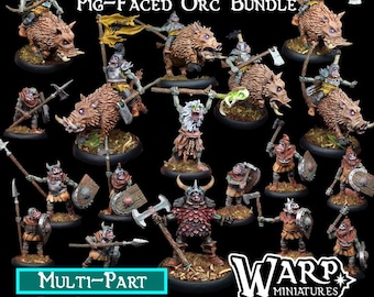 Pig Faced Orcs Bundle  | DnD Miniatures, Warp Miniatures | TableTop Minis | One Page Rules | Wargaming | Painting, Pathfinder,