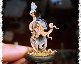 The Octomcer Octopus Magier, Fischmensch Merfolk, Warp Miniatures, TableTop | One Page Regeln | Kriegsspiele | D&D Figuren, RPG Minis, Oldhammer