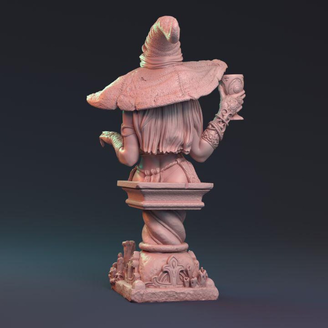 Wizard Mini Merlin Wizard Female Bust - 75mm, Dungeons and Dragons Mini RPG ...