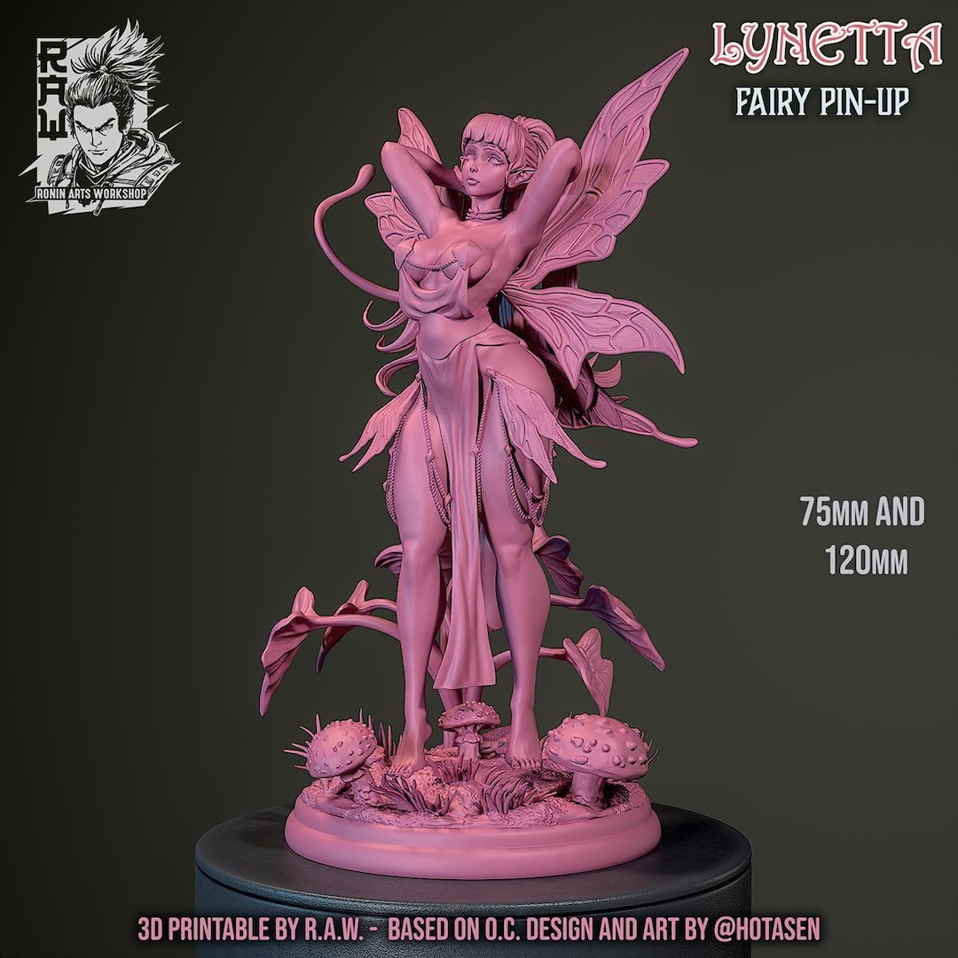 Lynetta Fairy Girl Pinup 75mm/120mm | Figurine, Resin Print, Waifu ...