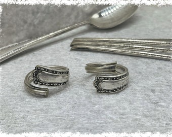 Vintage Silver Spoon Rings - Victorian Jewlery, Silverware Jewelry, Epns Silverware, Upcycled rings, Hippy rings, Victorian Jewelry