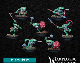 Bullywug Warriors Brigade  | DnD Miniatures, Warp Miniatures | TableTop Minis | One Page Rules | Wargaming | Model Painting,