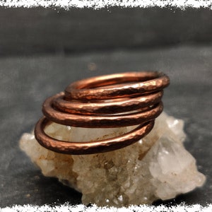 HAMMERED COPPER RING, Stackable, Pure Copper Ring, Handmade Copper Jewelry, Copper Wedding Ring, Minimalist Jewelry, Healing Copper Jewelry