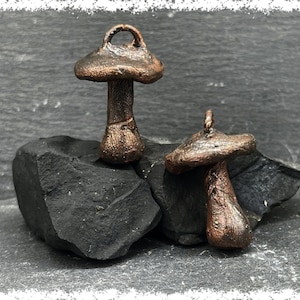 Magic Mushroom - Electroformed Jewelry, Mushroom Necklace, Cottagecore Necklace, Nature Lovers Gift, Goblincore Necklace, Earthy Jewelry
