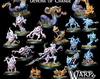 Demons Of Change Tzeentch Army | Warp Miniatures | TableTop | One Page Rules | Wargaming | D&D Figurines | Model Painting | RPG Minis