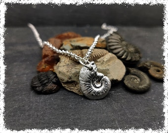 AMMONITE NECKLACE CAST  | Soldered Pendants , Fossil Necklace, Silver Jewelry, Ammonite Jewelry, Earthy Jewelry, Fossil Specimen