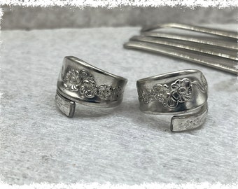 Vintage Silver Spoon Rings - Victorian Jewlery, Silverware Jewelry, Epns Silverware, Upcycled rings, Hippy rings, Victorian Jewelry