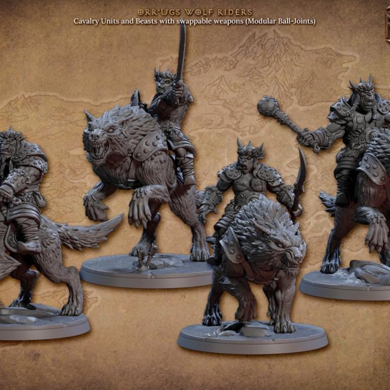 Wolf Rider Miniatures Nomad Orr'ugs Orc Army - Artisan Guild - Dungeons and Dragons Mini RPG ...