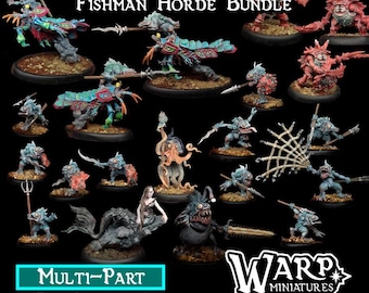 Fischmensch Horden Armee | D&D Miniaturen, Warp Miniaturen | TableTop Minis | One Page Regeln | Kriegsspiele | Modellmalerei,