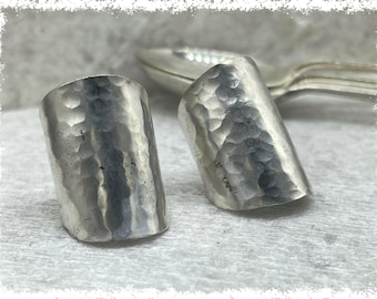 Hammered Vintage Silver Spoon Rings - Victorian Jewlery, Silverware Jewelry, Epns Silverware, Upcycled rings, Hippy rings, Victorian Jewelry