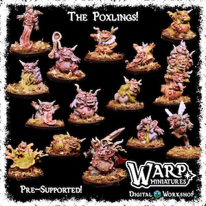 Poxlings 15 Models Resin Printed Set with Bases | DnD Miniatures for Fantasy Wargames | TableTop Minis for RPGs | Nurgalings, Pox Demons