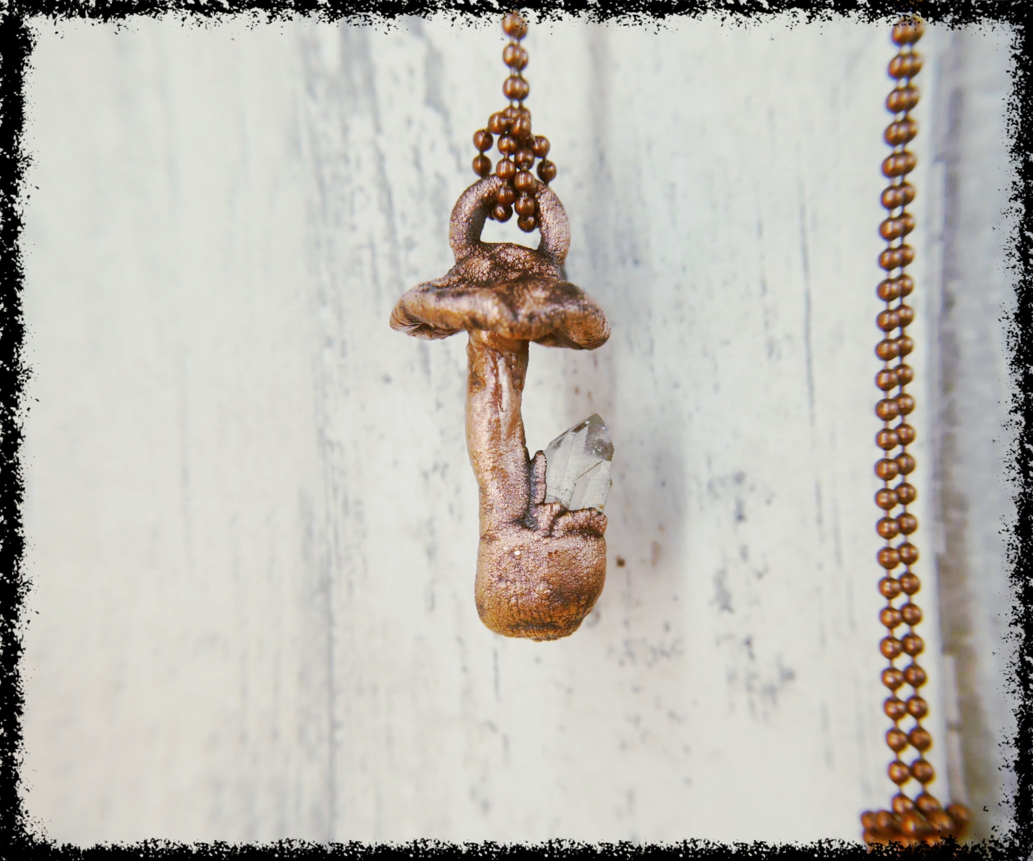 MAGIC MUSHROOM Quartz Pendant | Copper Jewelry | Wanderlust Jewelry | Wiccan Jewelry | Mindfulness Gift | Healing Crystals | Zodiac Necklace