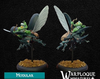 Beetle Riders Bullywug Brigade  | DnD Miniatures, Warp Miniatures | TableTop Minis | One Page Rules | Wargaming | Model Painting,