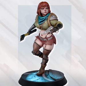 Vault Survivor Madeline - 32mm/75mm - Gaz Minis, Resin Print, Waifu, Garage Kit, DnD Miniatures, Display Pinup, nsfw, Model Painting