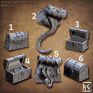Chest Mimics DnD Miniaturen - 28 mm & 32 mm Fantasy, Dungeons and Dragons, Tabletop, Dungeons and Dragons, Painting