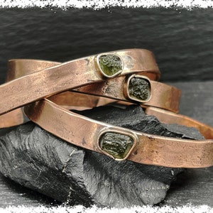 MOLDAVIET KOPER ARMBAND |  Echte moldavietarmband, kristallen sieraden, koperen armband, koperen sieraden, genezende edelsteen, tektiet