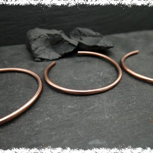 Handmade Minimalist Copper Bangle, Adjustable Pure Copper Bracelet