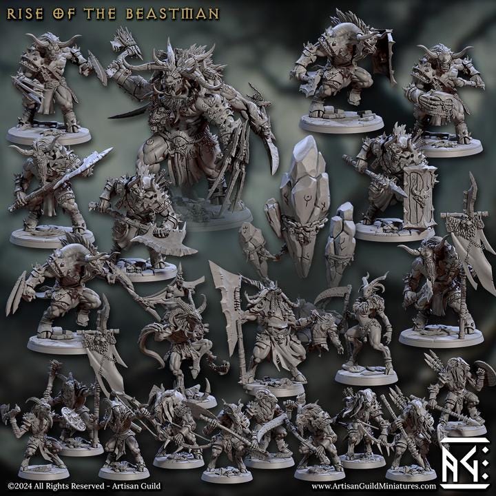 Figurine Warhammer - Minotaure Doombull - Beastmen - Old World - Peinte