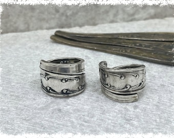 Vintage Silver Spoon Rings - Victorian Jewlery, Silverware Jewelry, Epns Silverware, Upcycled rings, Hippy rings, Victorian Jewelry