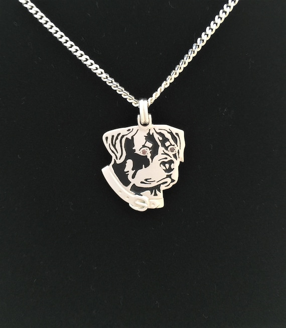 Sterling Silver Rhodium-plated Rottweiler Disc Charm Sterling Silver Rhodium-plated Rottweiler Disc Charm