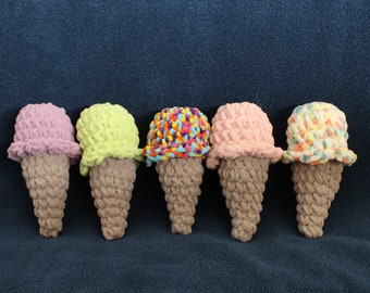 Crochet Ice cream cones, amigurumi, crochet, stuffed
