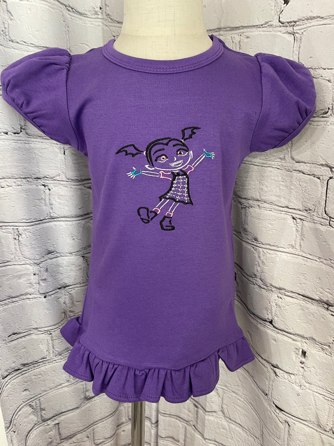 Purple Ruffle Shirt With Vampire Girl - Girls, Toddler, Baby - Etsy