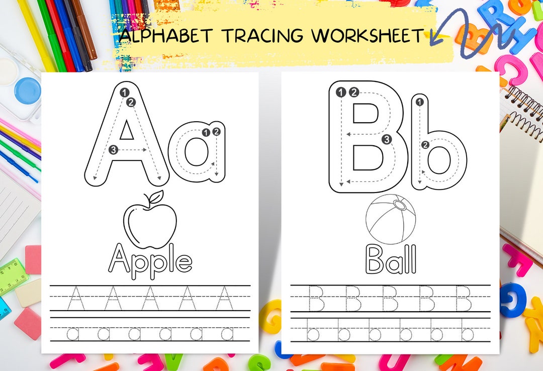 Set of 26 Alphabet Worksheet Kids Homeschool Printables - Etsy