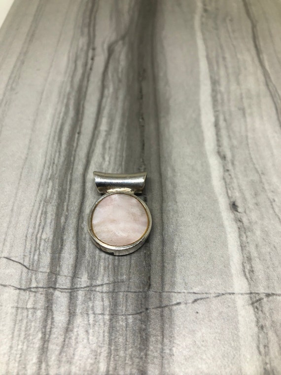 Pink Opal Stone | 925 Sterling Silver Pendant | C… - image 1