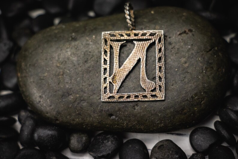 Vintage Letter Charm FREE SHIPPING! Sterling Silver Initial Letter Charm Initial Letter N Pendant