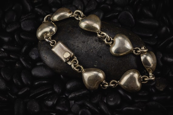 Sterling Silver Heart Bracelet | Mexico Heart Bra… - image 3