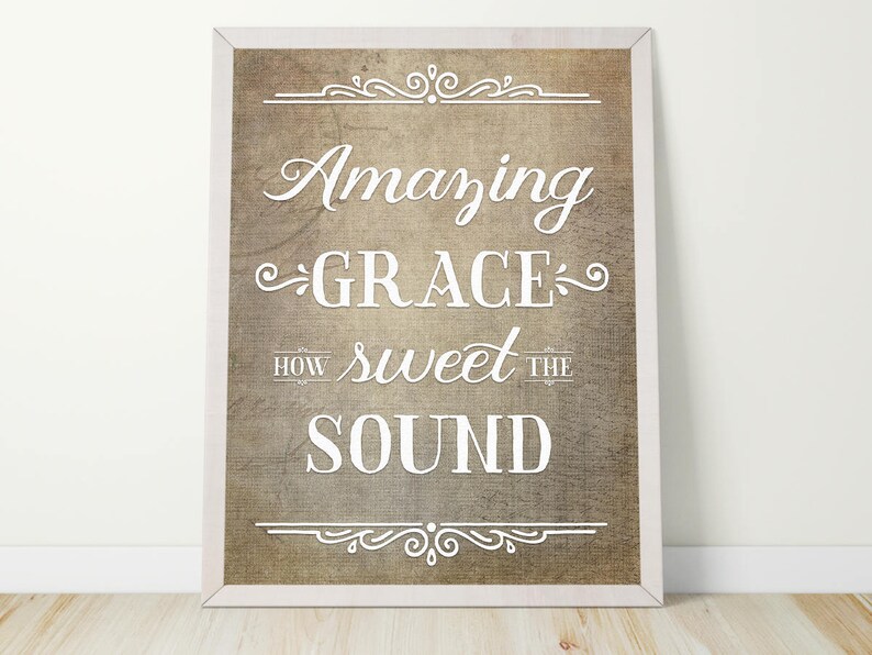 Amazing Grace Print Amazing Grace Scripture Wall Art Etsy