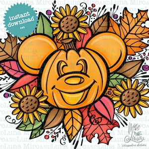 Maus Ohren Kürbis png SOFORTIGER DOWNLOAD Herbst Maus Laterne Kranz Königreich Kürbisse Clipart Freizeitpark Herbst Halloween Boo Not Scary Party