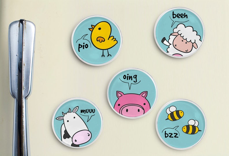 Farm Animal Glass Magnets Barnyard Barn Chick Chicken Etsy
