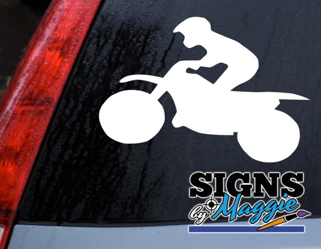 Dolo Rider Decal V031 Dirt Bike With Rider Car Truck Vinyl Decal, Sticker 2 Sizes 16 ...