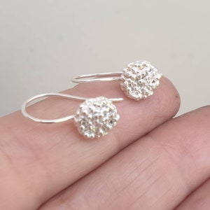 Bubbles earrings. caviar earrings. Dots earrings. Sterling silver dangle earrings. Simple organic  earrings. Minimalist.  Everyday earrings.
