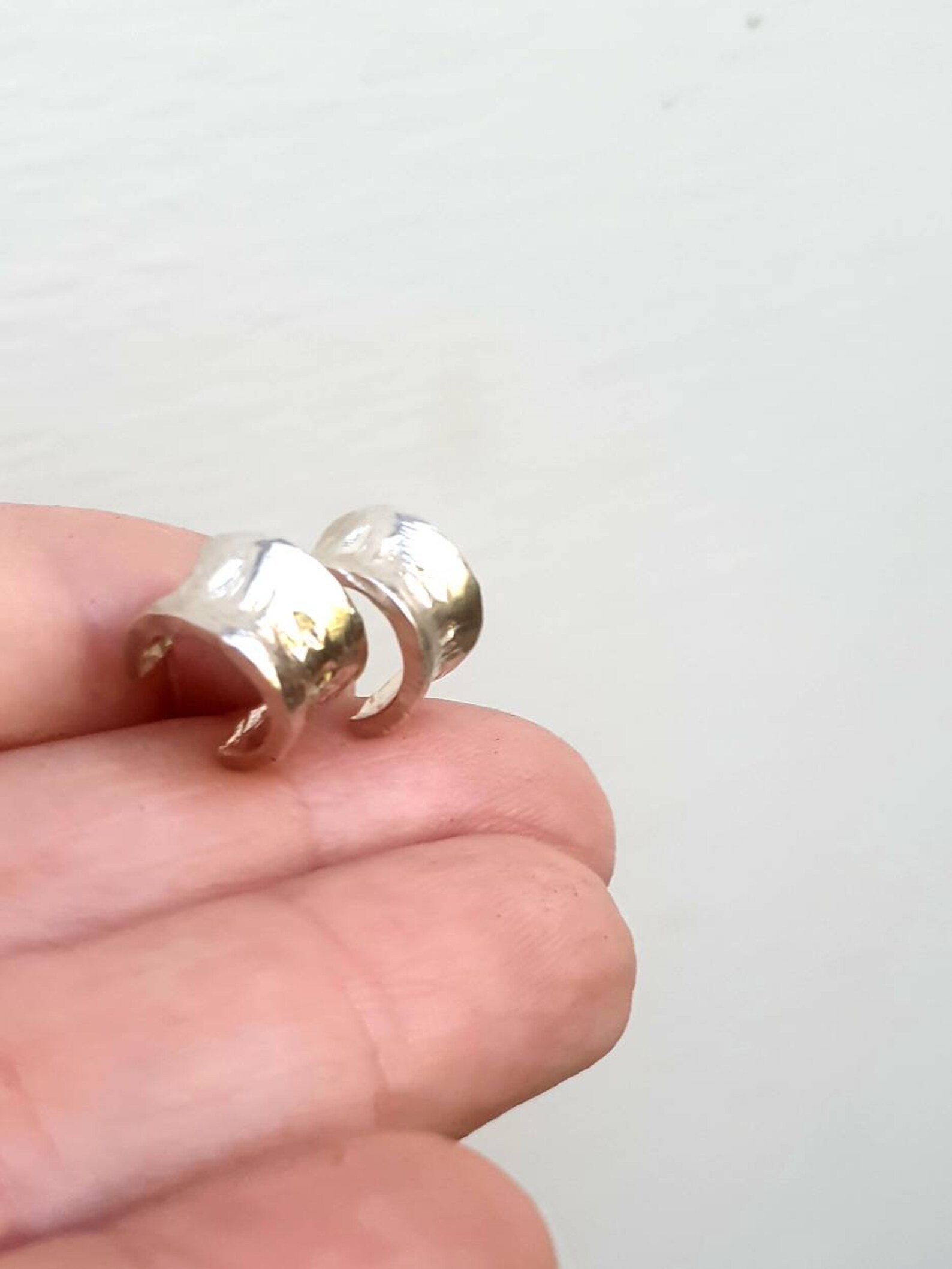 Small Silver Hoop Earrings. Thick Hoop Earrings. Textured Hoop Etsy