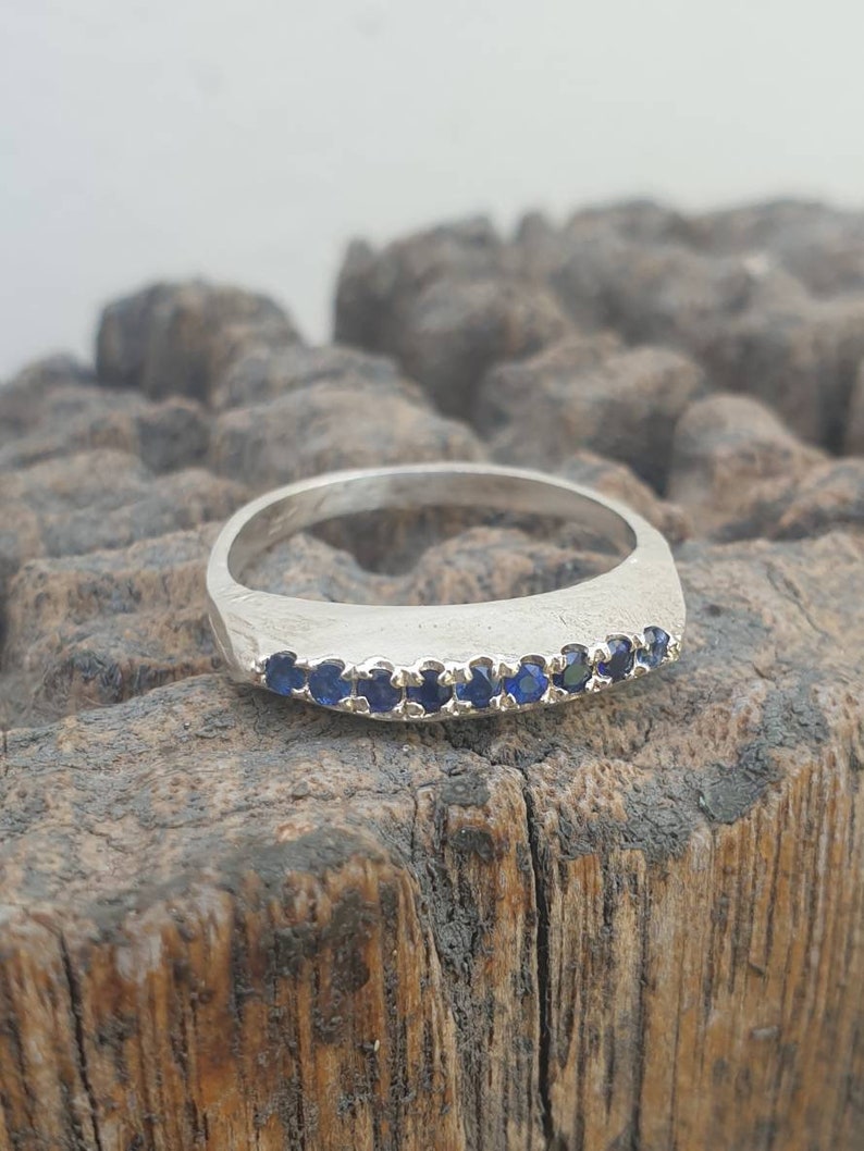 Delicate Rings Silver Delicate Sapphire Sterling Silver Ring: Minimalist Gemstone Band - Etsy