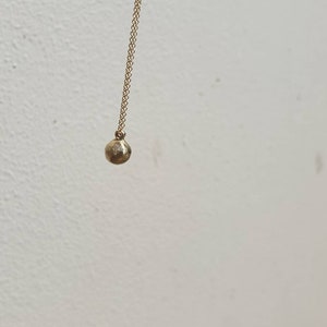 14 karat solid gold ball pendant necklace. gold ball necklace. minimalist necklace. pendant for women. gold ball. solid gold pendant. image 8