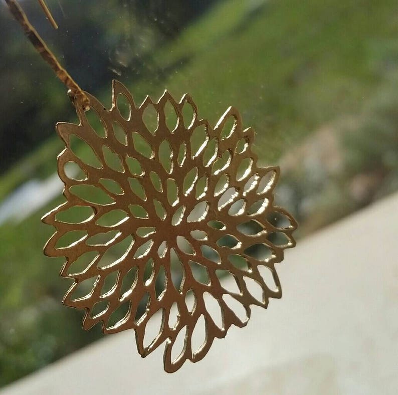 Dramatic Elegant Big designer earrings Bridesmaid. handmade drop earrings Wedding Woodland design Long gold statement leaf earrings