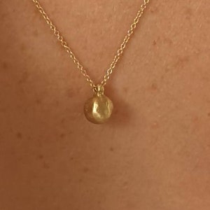 14 karat solid gold ball pendant necklace. gold ball necklace. minimalist necklace. pendant for women. gold ball. solid gold pendant. image 6